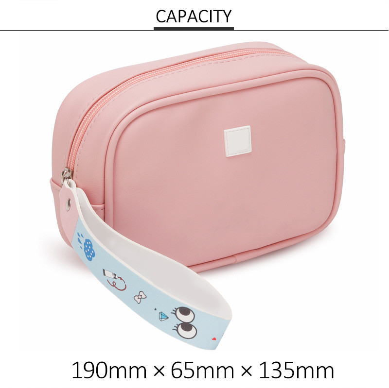 Waterproof Makeup Pouch Vanity Bag Portable Makeup Cosmetics Leather Wash Bag