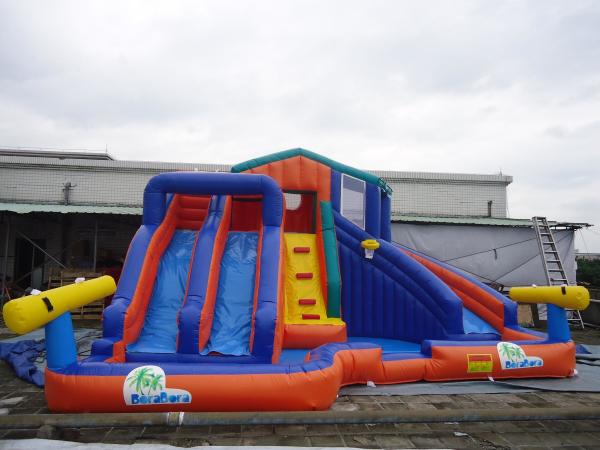 Buy cheap Outdoor Giant Double Track Inflatable Bouncer Water Slide Water Park from wholesalers