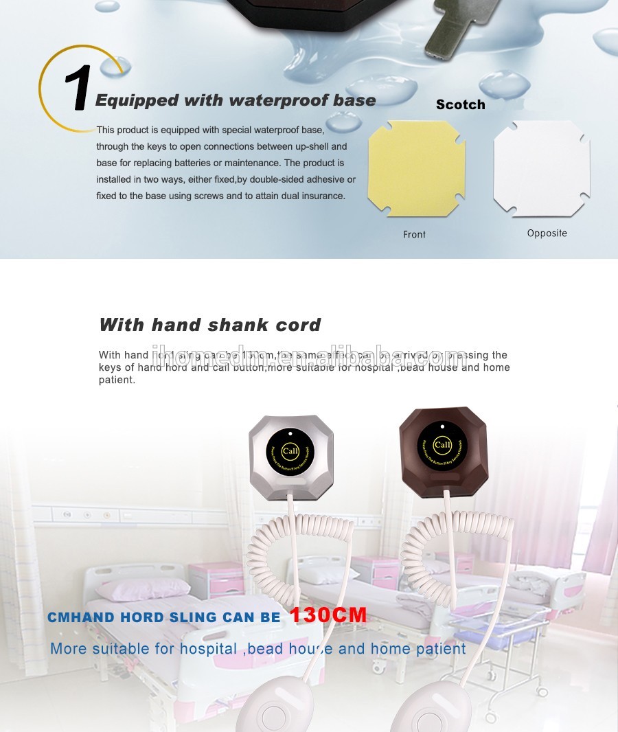 Long range electric 433mhz remote control waiter call button
