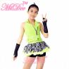 Buy cheap 3 in 1 Sleeveless Green Belt Vest Zebra Skirt Leotard Dance Competition Costumes from wholesalers