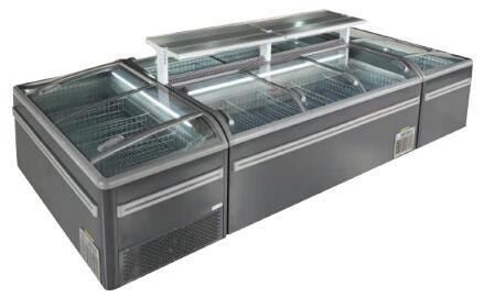 Buy cheap Supermarket Glass Top Sliding glass door Island Freezer R404a R290 490L 610L from wholesalers