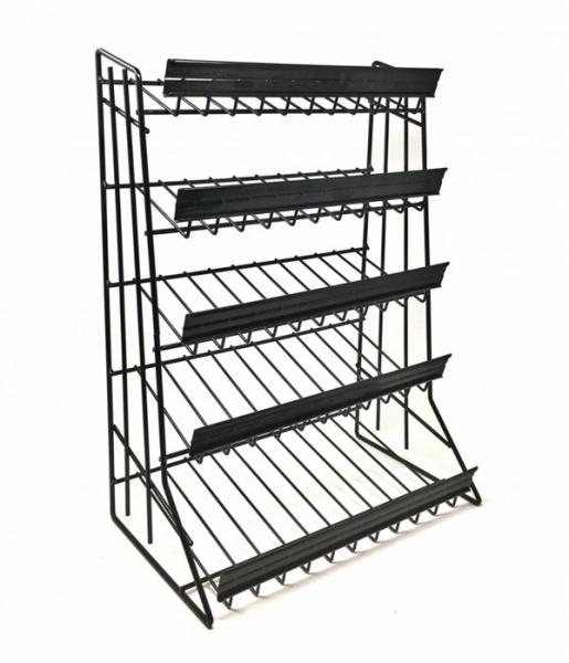 Buy cheap Supermarket potato chips black mini small metal display rack 3/4/5 layers metal wire dispaly racks from wholesalers