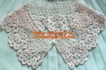 Beige Cotton Crochet Venise Lace Collar Gorgeous Flower Motif Neckline Bib