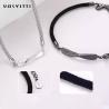 Buy cheap 8.7in 7g Sterling Silver Jewelry Bracelets 3A CZ Black String Bracelet from wholesalers