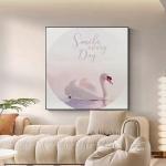 Custom Luxury Home Decor White Swan Relief Painting Oil Painting Wall Art