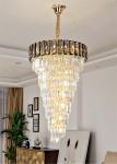 LED Spiral Luxury Crystal Golden Big Chandelier Duplex Building european crystal