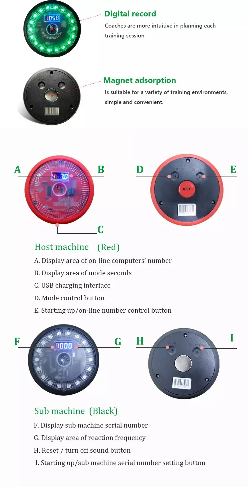 CE Certification Wireless Agility Training Lights System 6 Lights