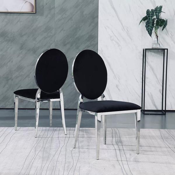 Quality Luxury Modern SS Dining Chairs Fleece / PU Seat With Backrest for sale