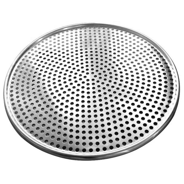 Buy cheap 8 inch aluminium tray manufacturer aluminum tray circle holes metal oven pizza tray perforated pizza mold from wholesalers