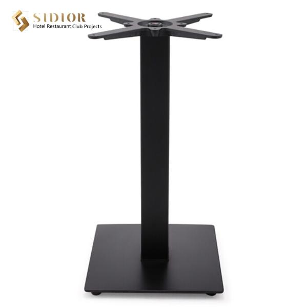 Buy cheap SGS Hotel Black Metal Dining Table Base 39cm Stainless Steel Pedestal Table Base from wholesalers
