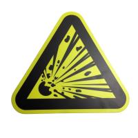 Buy cheap Photoluminescent Explosive Hazard Symbol Custom Warning Signs product