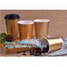 Buy cheap Gold Party Cups, Disposable Coffee Cups With Lids - Insulated Hot Cups To Go - Luxury Glitter Paper Cups from wholesalers