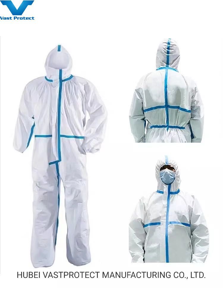 White Disposable PP Nonwoven Polypropylene Coverall