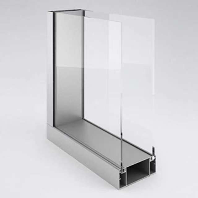 83MM Full View Office Partition Walls Aluminum Frame Fixed Glass Partition