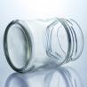 Buy cheap Customized 500ml Wide Mouth Round Glass Honey Jar with Metal Cap and Glass Base Material from wholesalers