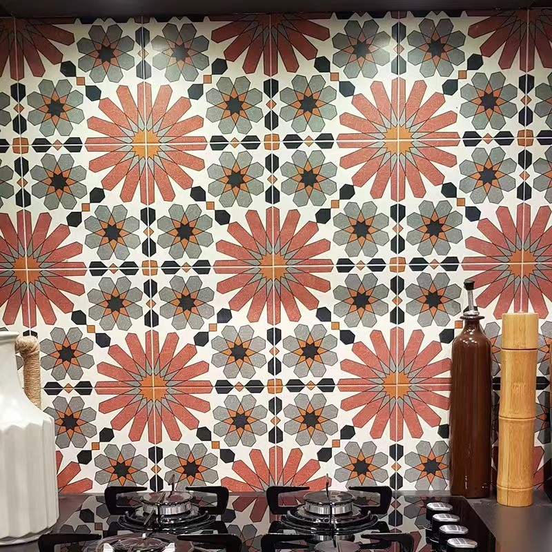 Brown And Gray Non-Slip 200x200mm Floor Ceramic Rustic Tiles For Living Room And Eco-Friendly Wall Tiles For Bathroom