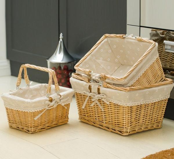 Buy cheap Handmade Natural Willow Wicker Picnic Basket Cheap Lunch Bags Hot sale products Outdoor Lunch Basket from wholesalers
