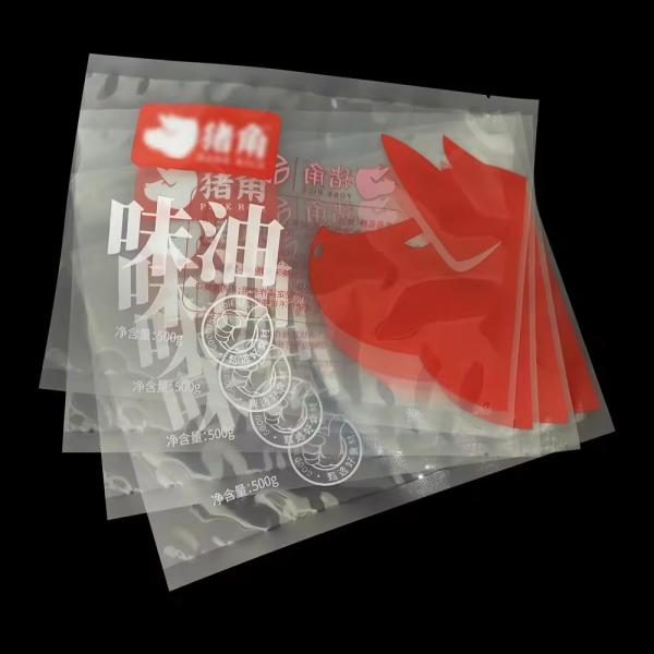 Custom Printed Three Side Seal Bag Nylon Frozen Food Saver Plastic Vacuum Seal