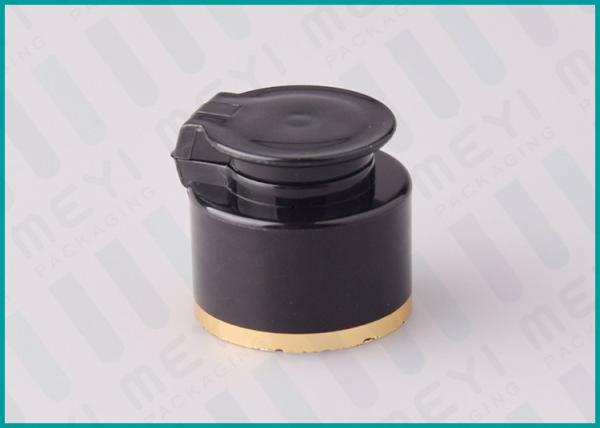 Buy cheap 24mm Black Smooth Flip Top Bottle Caps For Shampoo Squeezable Bottle from wholesalers