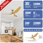 100% Copper DC Motor Modern Plastic Ceiling Fan With Led Light Remote Control