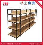 Metal Shop Supermarket Goods Shelf Rack Wooden Metal Gondola Shelving