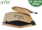 Brown Kraft Paper Child Resistant Bags For Edible Weed Seeds Packaging