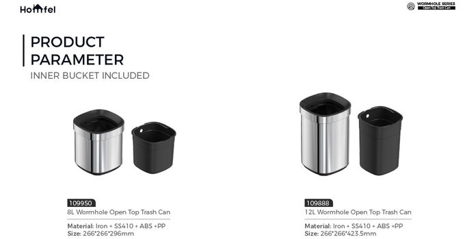 Effortless Kitchen Cleanup Durable Stainless Steel Open Top Trash Can is Your Ultimate Solution