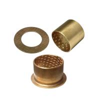 Buy cheap CuSn8 Bronze Sleeve Flanged Bearings Diamond Indentations Or Stamped With Oil product