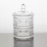 Buy cheap Stackable Clear Glass Storage Jar 10 Inch 3 Tier Glass Candy Dish Machine Pressed from wholesalers