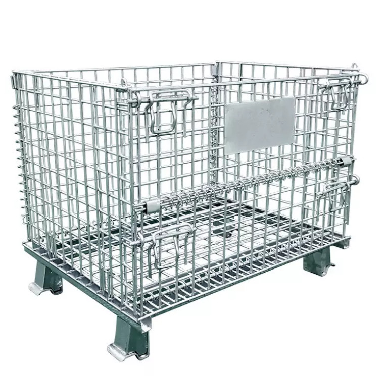 Custom Weld Stacking Foldable Wire Mesh Container 1300kg