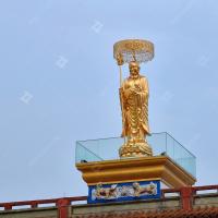 Buy cheap Outdoor Decor Bronze Buddha Statue Gold Leaf Ksitigarbha Bodhisattva Statue product