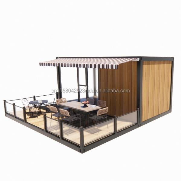 Buy cheap Shop 20ft Mobile Restaurant and Bar 10ft 20ft Shipping Wooden Container Kitchen Galvanized Steel Bending 180g Steel frame from wholesalers