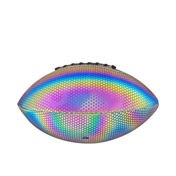 Buy cheap Holographic Glowing Reflective Football Luminous American Football Rugby Ball Size 9 6 3 from wholesalers