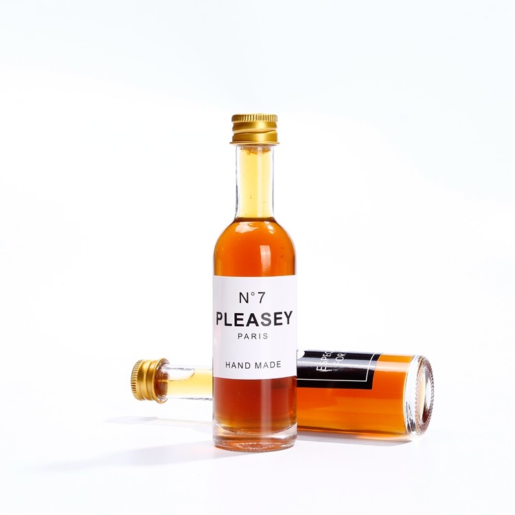 50ml Mini Glass Wine Bottles Whiskey Glass Bottles With Aluminum Lids