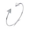 Buy cheap 1.5mm Round CZ Handmade Sterling Silver Bangle Bracelets 5.40g from wholesalers