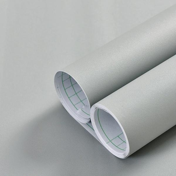 Solid Color Matte Gray Self-Adhesive PVC Film - Peel And Stick For Furniture