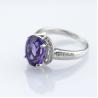 Buy cheap White Gold Plated 9mmX11mm Pink Cubic Zirconia Silver Ring(F45) from wholesalers