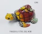 Mum & Baby Turtle metal trinket box turtle enamel metal jewelry box