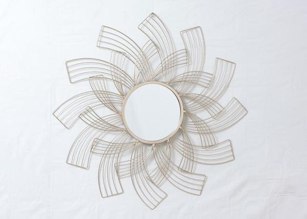 Buy cheap Modern Bedroom Rose Gold Floral Metal Wall Art Mirror from wholesalers