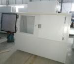 Double slant doors ice merchandiser for gas station bagged ice stroaged