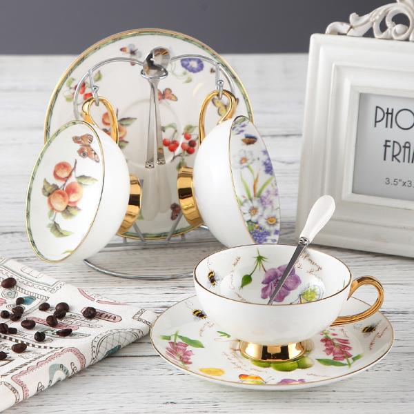 Buy cheap Kitchenware Smooth Gently 230ml Personalised Bone China Tea Cups With Spoon from wholesalers
