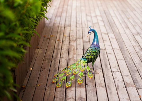 Buy cheap Colorful Animal Peacock Metal Garden Ornament Artistic Weatherproof from wholesalers