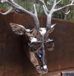 2020 China Stainless Steel Elk Wapiti Metal Sculptures For Garden Wall Art