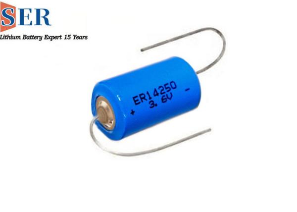 Buy cheap Safety 3.6V lithium primary battery 1/2AA size 600mah ER14250S 3.6 Volt High Temperature 150 Lisocl2 battery long life from wholesalers