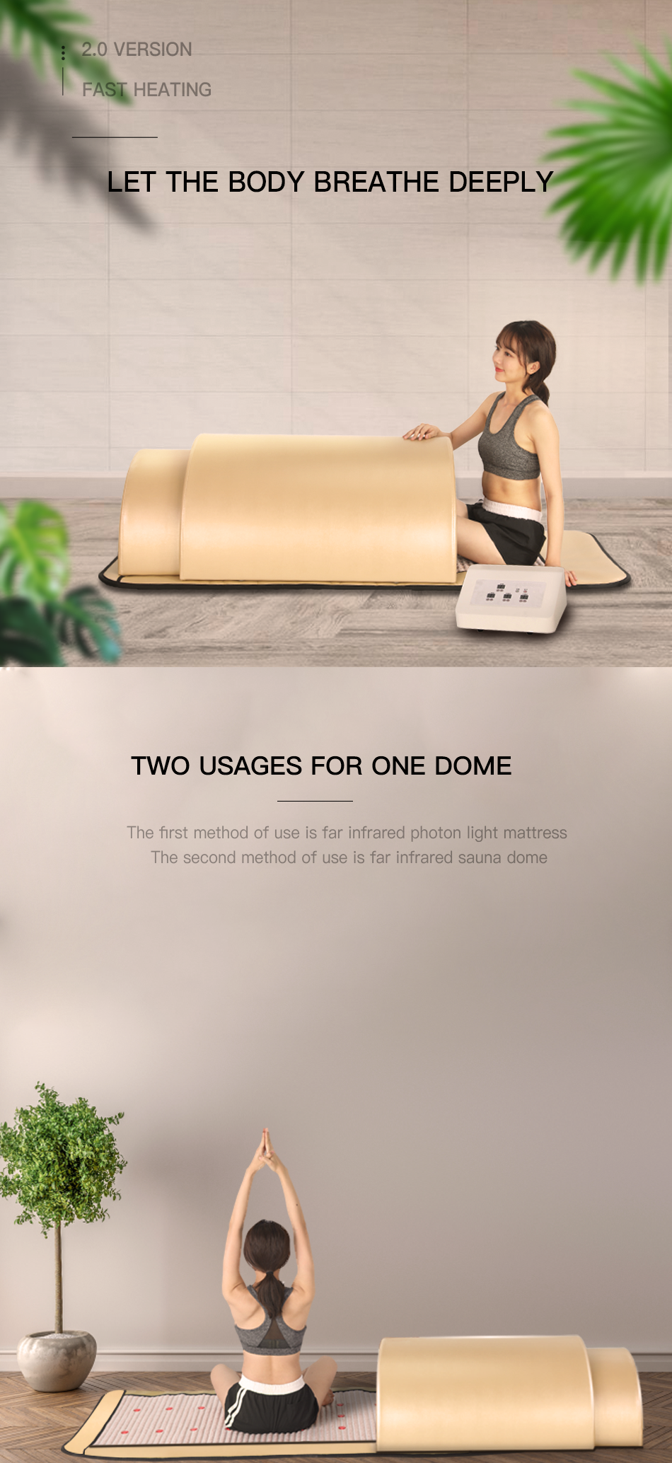 110V 1200W Heat Far Infrared Sauna Dome Capsule And Pillow