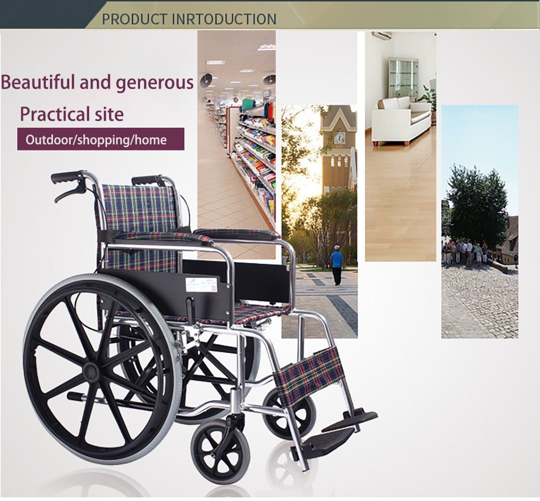 High Quality Multifunctional Manual Folding Steel Wheelchair