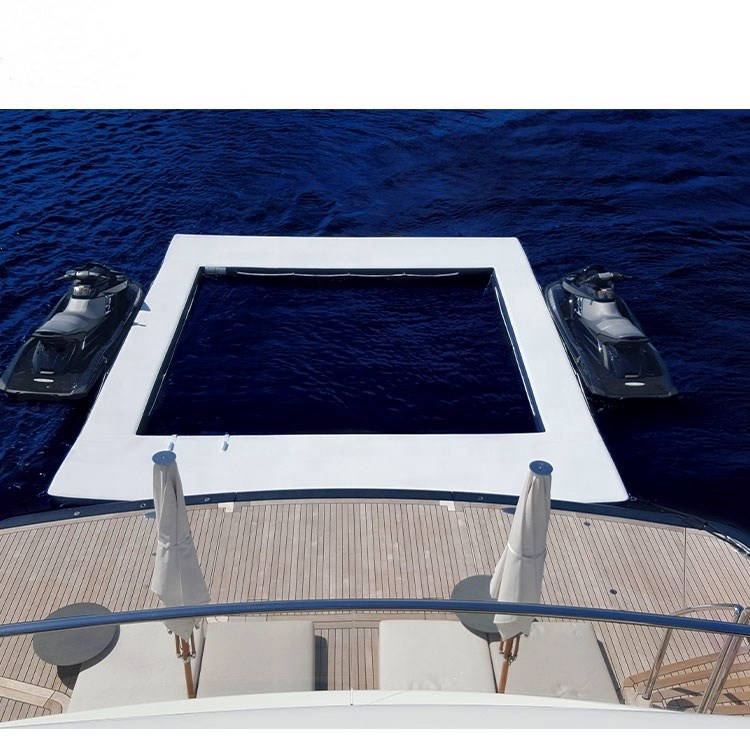 Sea pool Inflatale 0.9mm Floating Swimming Pool With Unti Jellyfish Net for yacht