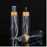 Buy cheap Body Material PET 100ml 120ml 250ml Empty Clear Plastic Bottle with Fine Mist Bamboo Black Sprayer for Cosmetic Packaging from wholesalers