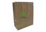 High End Brown Paper Twist Handle Bags , Brown Kraft Flat Handle Grocery Bags
