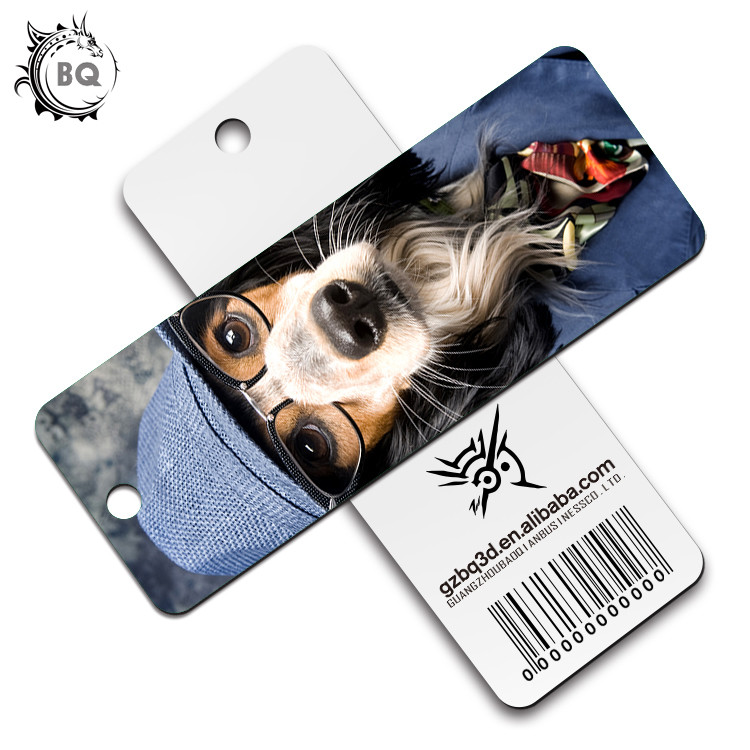PET Customized Dog 3D Lenticular Bookmark For Art And Collectible